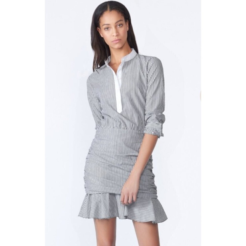 Veronica Beard Black and White Striped Mini Dress